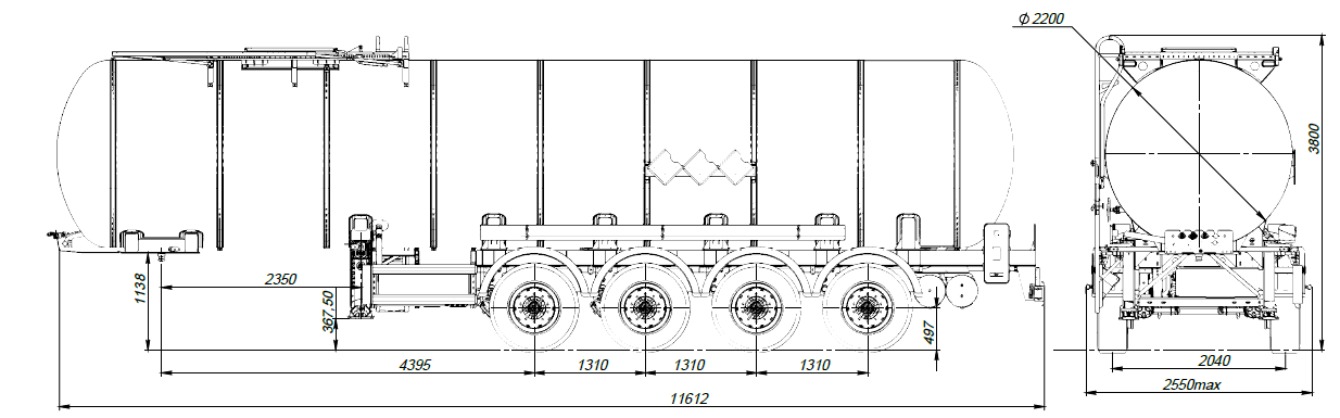 SF4B30.1S_35, 30 м3, 1 отсек, ССУ 1150