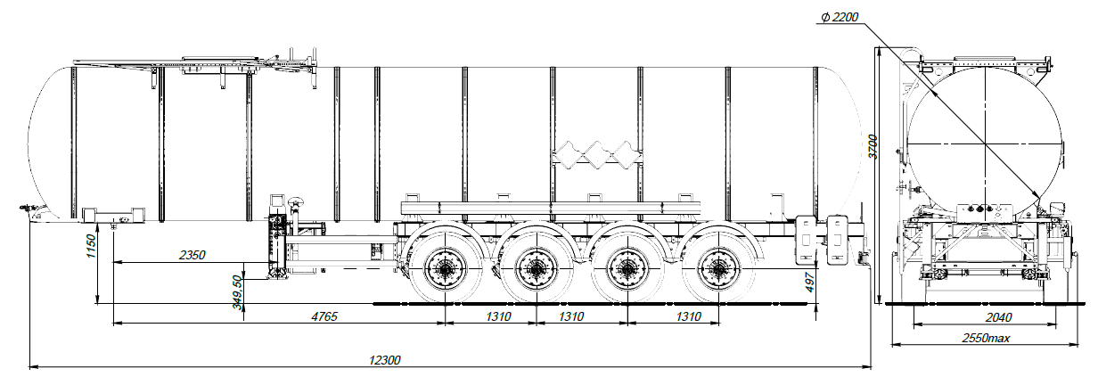 4х осный битумовоз полуприцеп стальной SF4B32.1S_21
