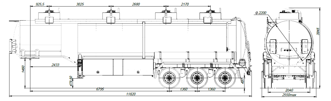 SF3340.4S_09, 40 м3, 4 отсека, ССУ 1460