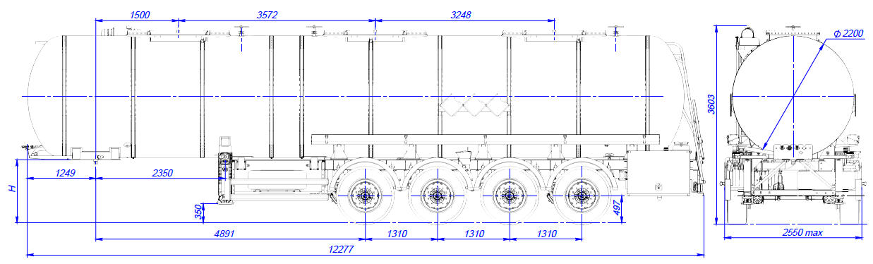 SF4832_3N, 32 м3, 3 отсека, ССУ 1250