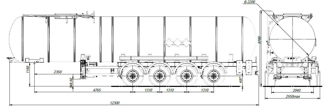 4х осный битумовоз полуприцеп стальной SF4B32.1S_18