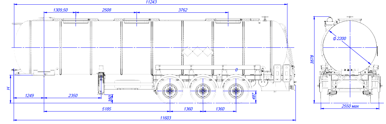 Полуприцеп для перевозки пищевых жидкостей SF3030_1N_04