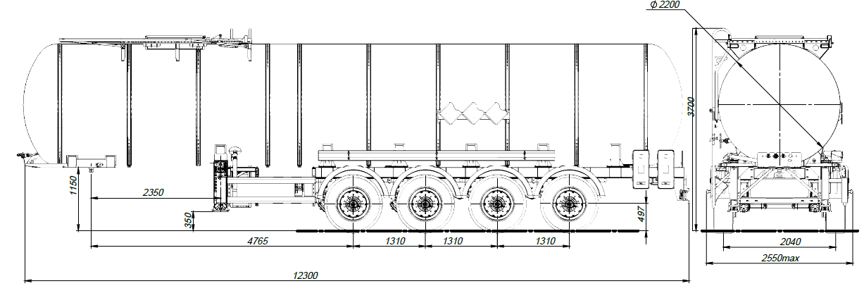 4х осный битумовоз полуприцеп стальной SF4B32.1S_24