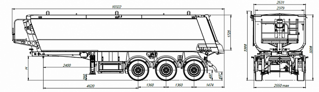 Самосвальный-полуприцеп DB3U34