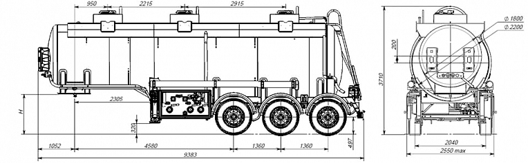 Бензовоз SF3325 - технические характеристики