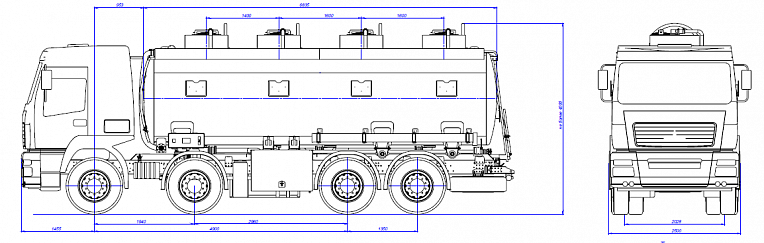 Бензовоз SCANIA-P360-8x4 АЦ 465232-23 - технические характеристики