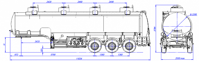 Бензовоз SF3338 AL - технические характеристики