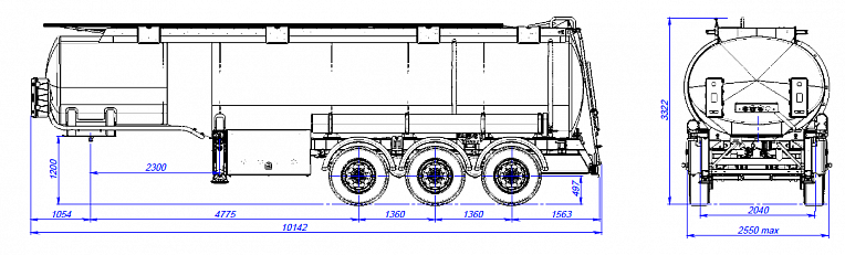 Бензовоз SF3329 BG - технические характеристики