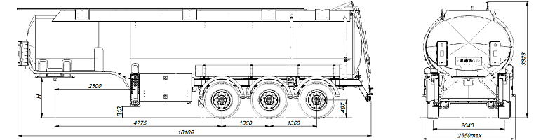 Бензовоз SF3330 AL - технические характеристики